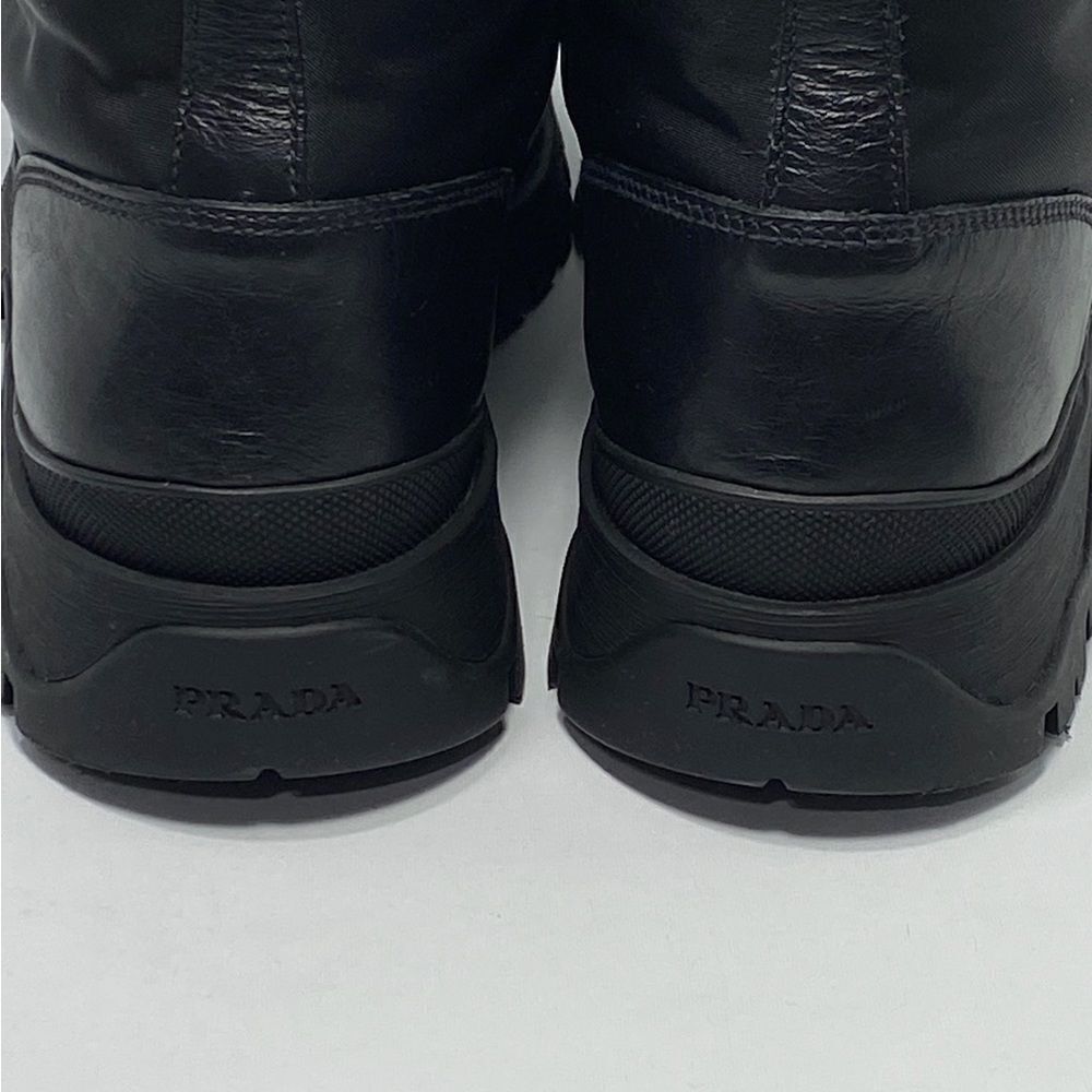 Prada Brixxen 38 Shearling-Lined Leather & Nylon Hiking Boots size 37.5 - Picture 7 of 13